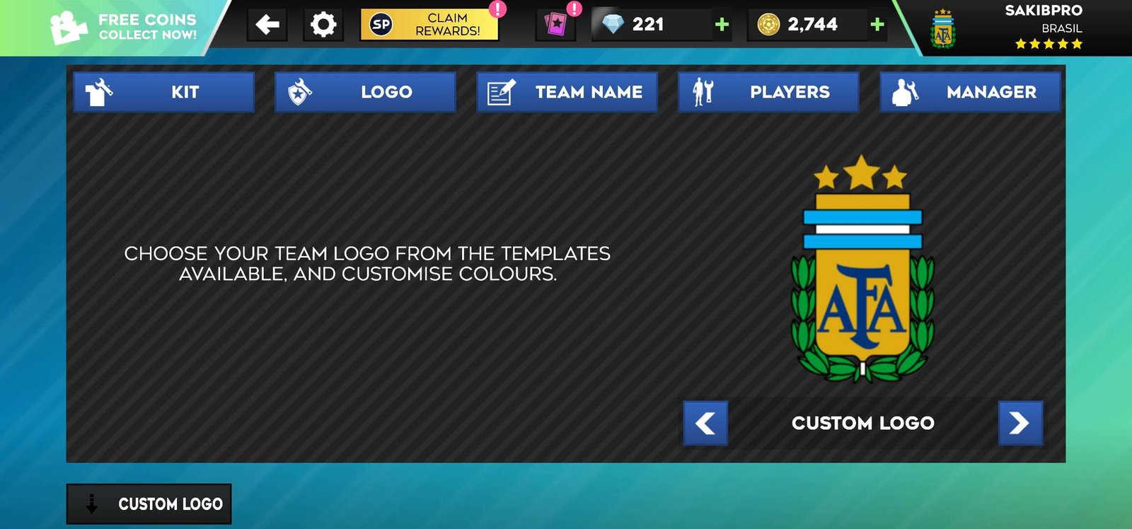 Argentina 3 star logo for dls 23