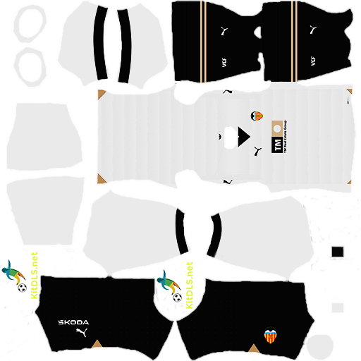 Valencia CF 2023-24 3 Kit Valencia Home 2023 2024 DLS 24